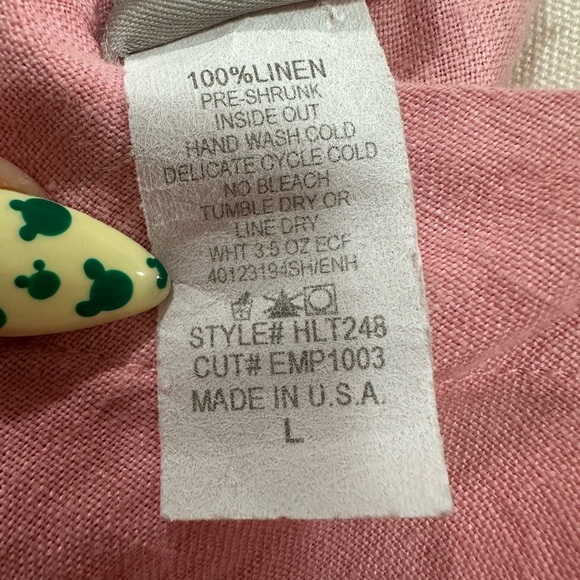 Match Point 100% Linen Elegant Pink Women's Top Size Large - Picture 6 of 6